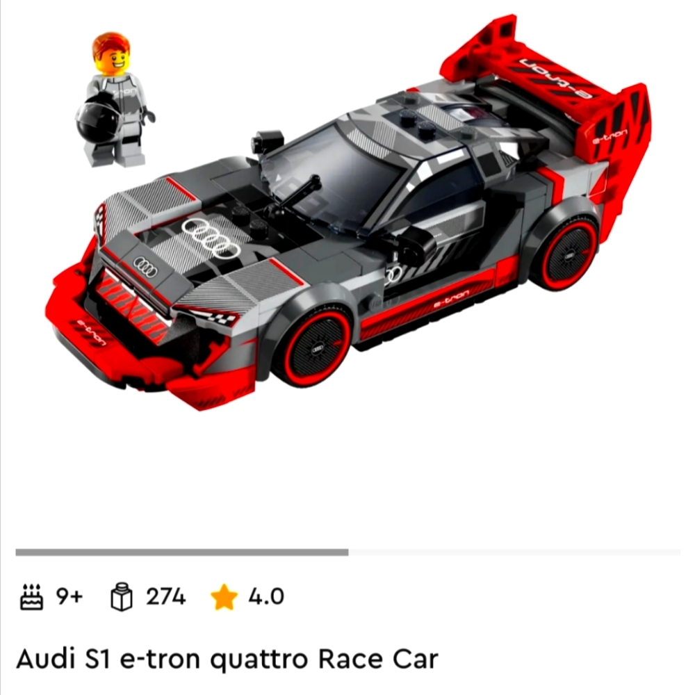LEGO Audi S1 etron quattro Race Car, Speed Champion